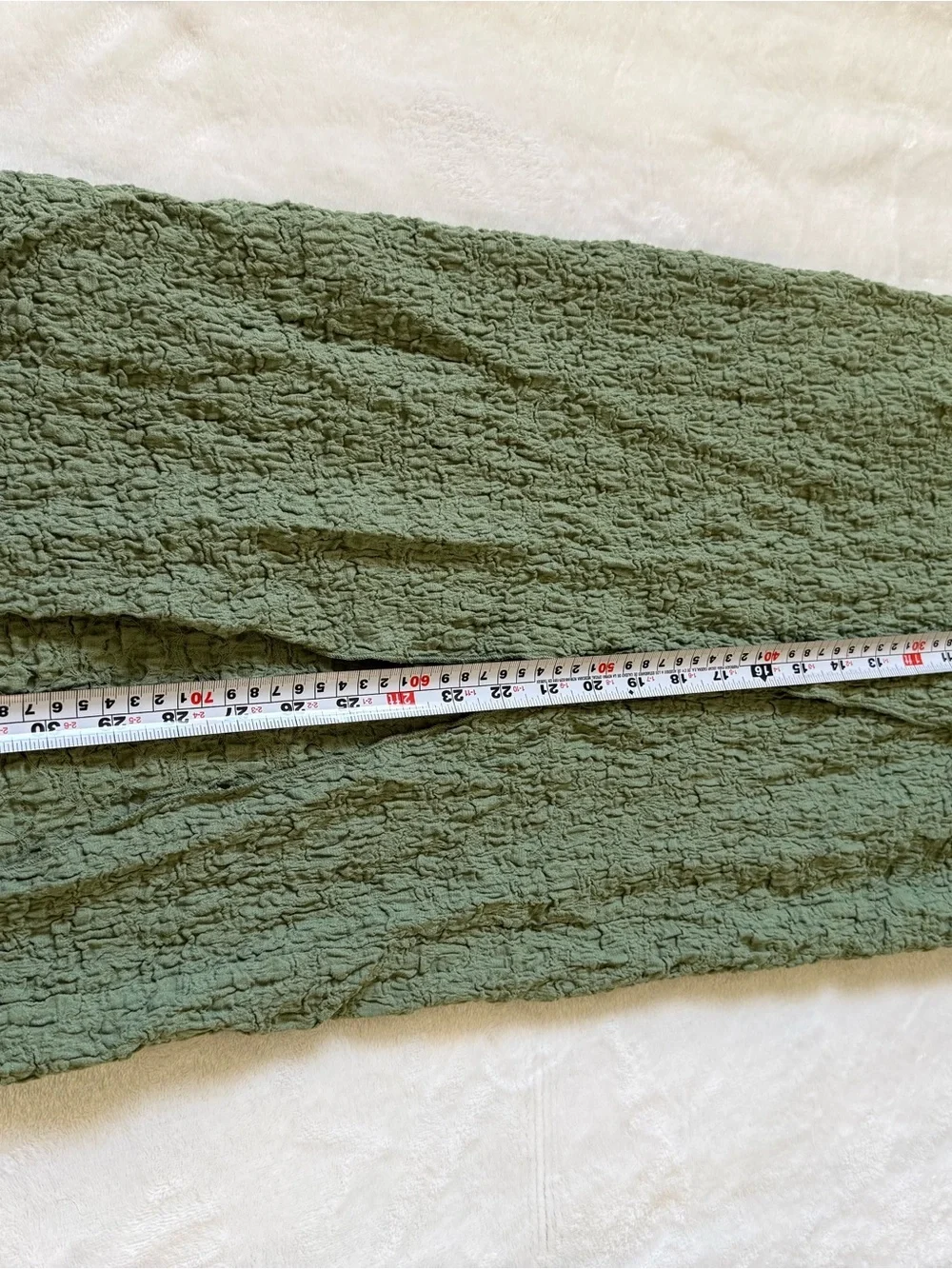 Sage Green Textured Two Piece Beach Set Wrap Skirt Puff Sleeve Top